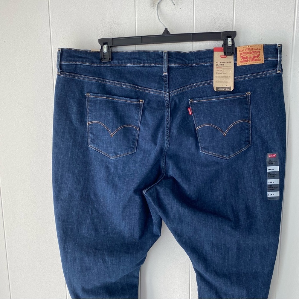 Levi’s Women’s 721 High-Rise Skinny Jeans Dark Wash Size 24W Plus NWT - Picture 9 of 12